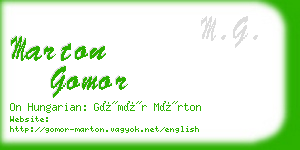 marton gomor business card
